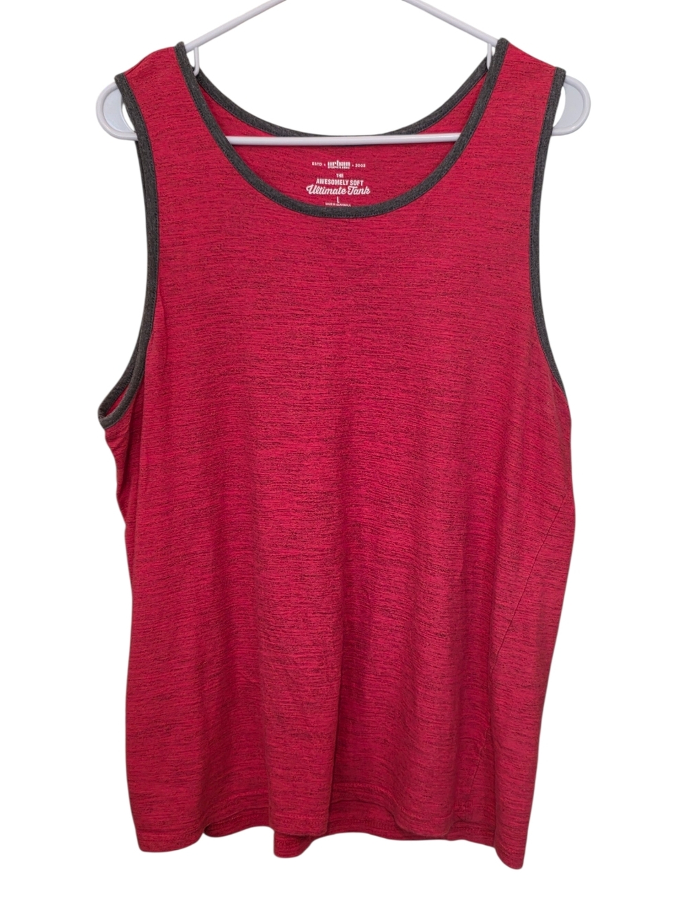 Urban Pipeline Red With Gray Trim Casual Beachy Tank Top Size L EUC